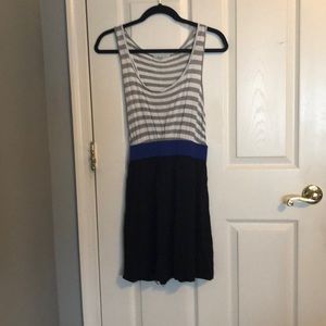 Grey and white striped dress